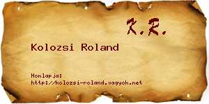 Kolozsi Roland névjegykártya