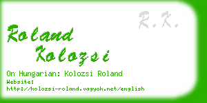 roland kolozsi business card